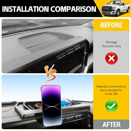 JTYZSM Magnetic Phone Mount for 2023-2026 Ford F250 F350 F450 Super Duty(Without Dashboard-Top Speaker) Dash Phone Holder with Tray Car Phone Stand Truck Accessories - Image 2