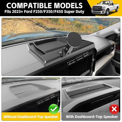 JTYZSM Magnetic Phone Mount for 2023-2026 Ford F250 F350 F450 Super Duty(Without Dashboard-Top Speaker) Dash Phone Holder with Tray Car Phone Stand Truck Accessories - Image 3