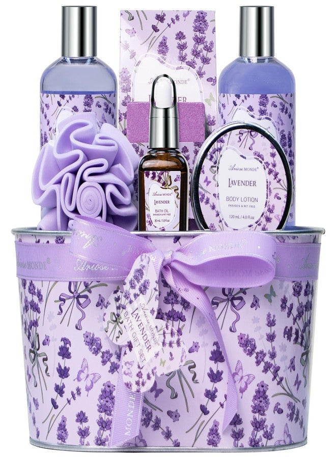 ArioseMonde Bath Gift Baskets for Women, Lavender Relaxing Spa Gifts, Bath Spa Gift Basket for Women, Self Care Gifts, Care Package, Home Spa Products, Birthday Gifts , Gifts for her - Image 1