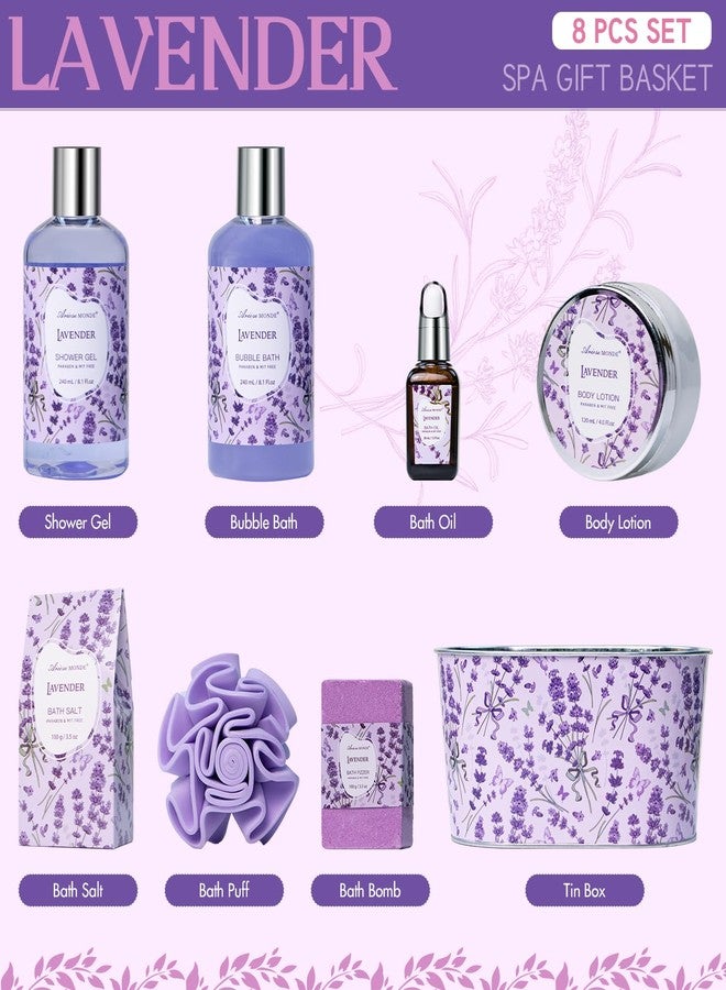 ArioseMonde Bath Gift Baskets for Women, Lavender Relaxing Spa Gifts, Bath Spa Gift Basket for Women, Self Care Gifts, Care Package, Home Spa Products, Birthday Gifts , Gifts for her - Image 2