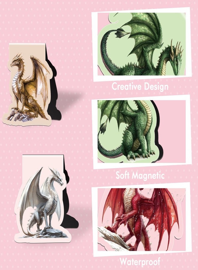 RUBOAOA Cool Dragon Magnetic Bookmarks, 8 Pcs Fantasy Power Dragon with Wings Magnet Page Markers Unique Book Clips for Reading, Gifts for Men Book Lovers Students Teachers Office School - Image 5