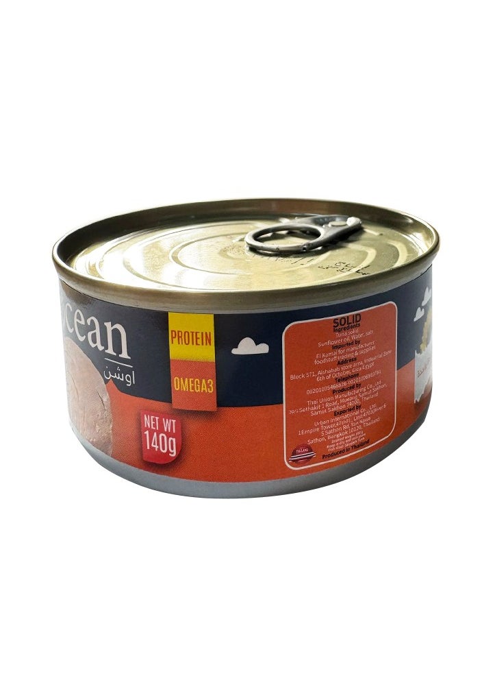 null - OCEAN Solid Tuna, 100% Natural, Omega-3 Rich, 140g, in an easy-open can - Image 1