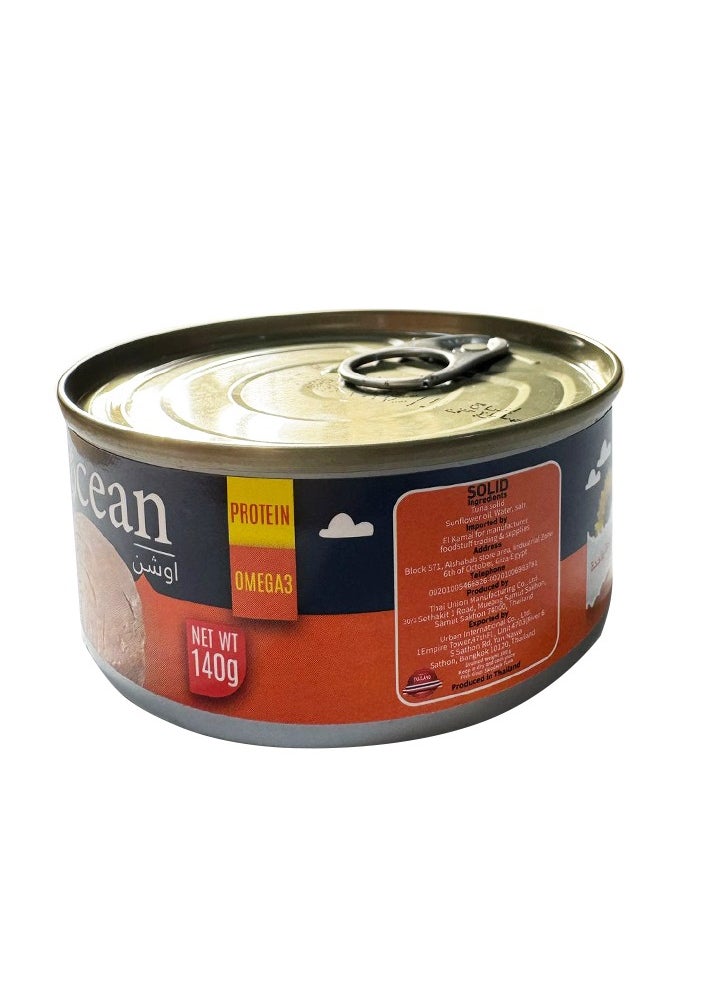 null - OCEAN Solid Tuna, 100% Natural, Omega-3 Rich, 140g, in an easy-open can - Image 1