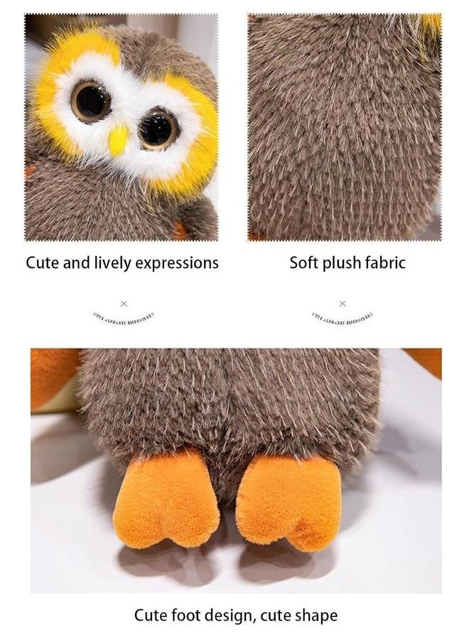 لعبة دمية بومة محشوة، - دمية لطيفة ذات عيون كبيرة، تزيين مريح صغير للأطفال في المنزل، للعائلة، والأصدقاء، للنوم - Image 5