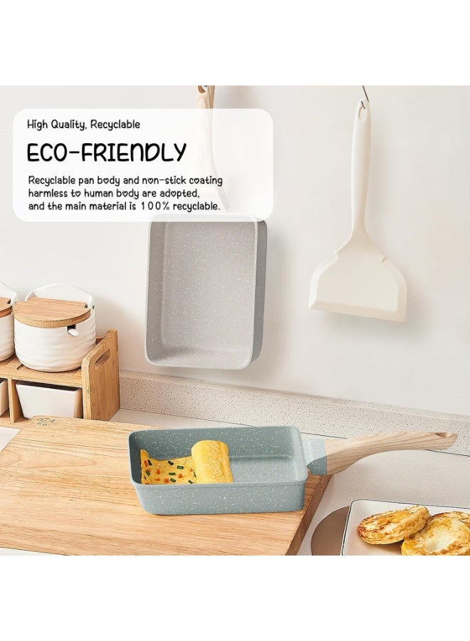 مقلاة أومليت بيض، مقلاة جرانيت غير لاصقة للفطور، مناسبة للغاز والطبخ على الحث، خالية من PFOA و PFOS، شكل قلب - Image 4