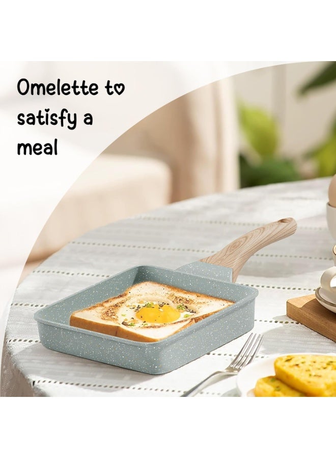 مقلاة أومليت بيض، مقلاة جرانيت غير لاصقة للفطور، مناسبة للغاز والطبخ على الحث، خالية من PFOA و PFOS، شكل قلب - Image 3