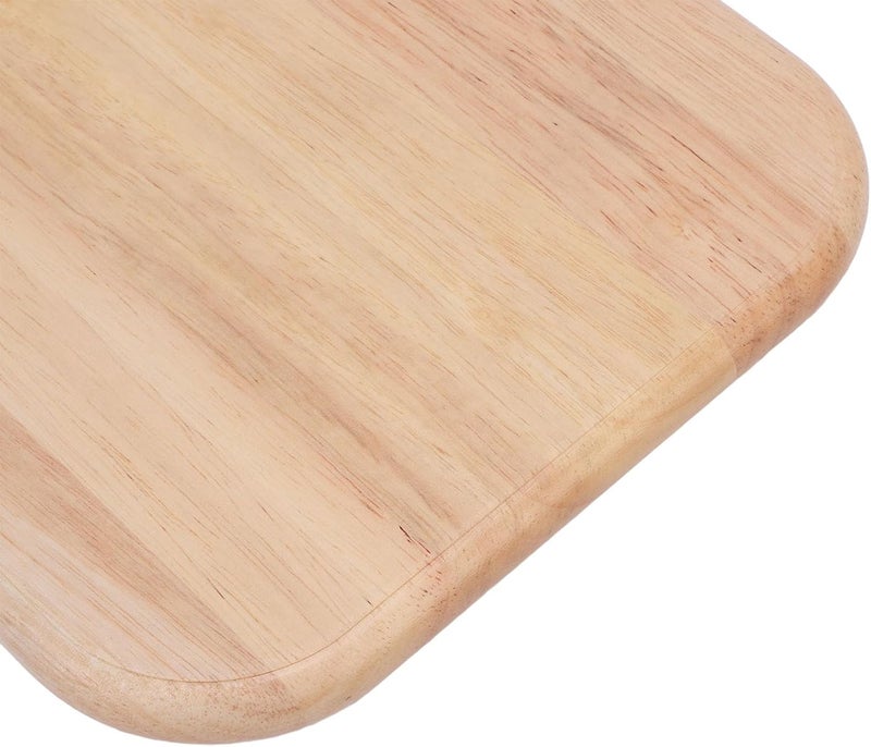 Wood Cutting Board with Handle, Chopping Board for Meat Cheese Bread Vegetables Fruits, Decorative Wooden Serving Board for Kitchen, Double Sided Rubber Wood Board with Ergonomic C (Small Size) - Image 4