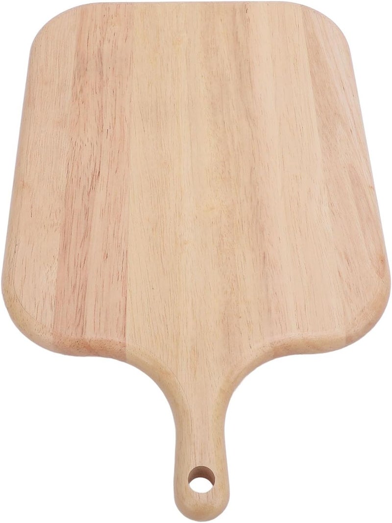 Wood Cutting Board with Handle, Chopping Board for Meat Cheese Bread Vegetables Fruits, Decorative Wooden Serving Board for Kitchen, Double Sided Rubber Wood Board with Ergonomic C (Small Size) - Image 3