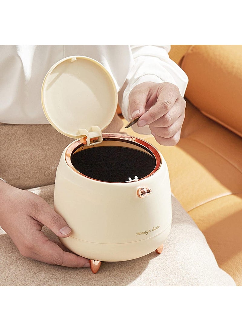 Gvnd Gvnd Mini Waste Bin Desktop Garbage Basket Home Table Trash Can Dustbin For Office Home Work Place  - Image 1