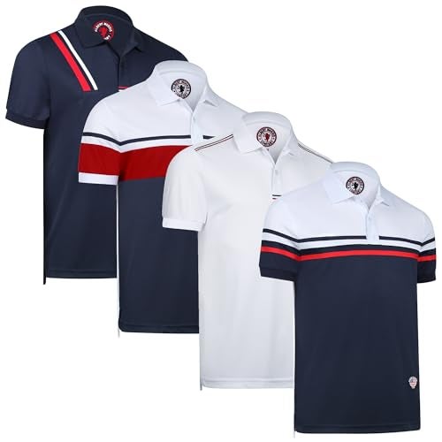 Albert Morris Mens Striped Short Sleeve Polo Shirts 4 Pack - Regular Fit - Multicolor - Eagle Pack - X-Large - Image 1