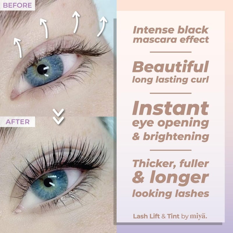 MIYA LASH Lash Lift & Brow Lamination Kit | Black, Voluminous Eyebrows & Eyelashes Color Kit | Professional 8 Weeks Result | LVL, Perm, Laminate | Keratin Brow Lift & Lash Lift Kit with All tools - Image 3
