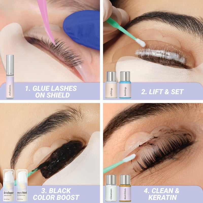 MIYA LASH Lash Lift & Brow Lamination Kit | Black, Voluminous Eyebrows & Eyelashes Color Kit | Professional 8 Weeks Result | LVL, Perm, Laminate | Keratin Brow Lift & Lash Lift Kit with All tools - Image 5