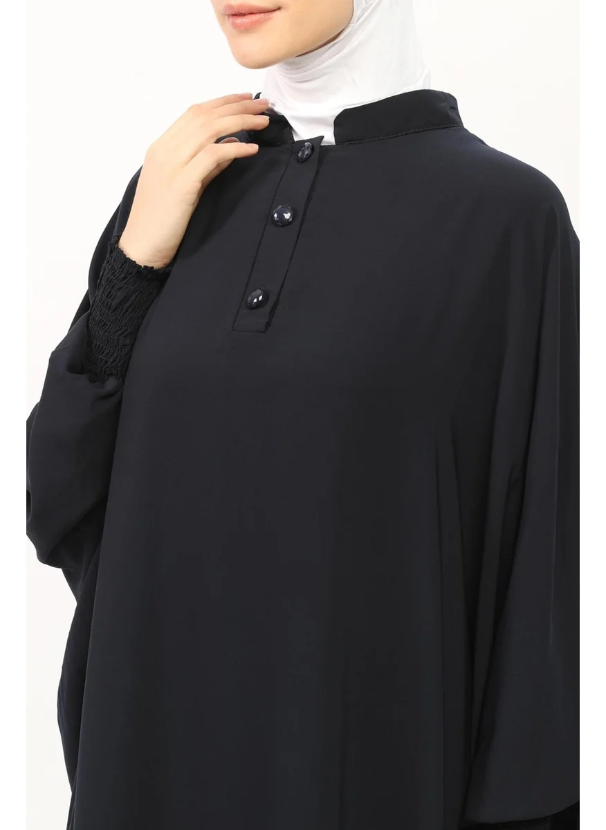 Altobeh Sultanbas Nikapli Chador Jilbab Khimar Abaya Elastic Sleeve Judge Collar Veiled Abaya Medina Silk