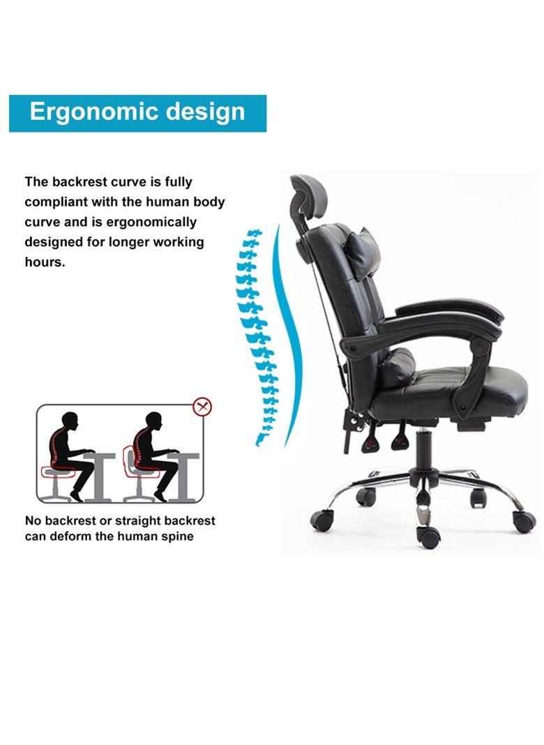 ZUIHAO Ergonomic Office Chair Home Office Desk Chair with Adjustable Headrest & Lumbar Support with Thickened Cushion &Flip-up Armrests Task Executive Chair for Home Office  - Image 4