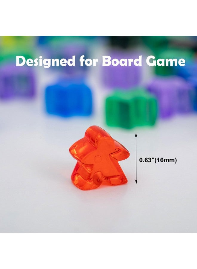 AiFanS 144 Pieces Meeples Game Tokens,Game Pieces for Board Games,Board Game Accessories with Portable Box(Translucent,6 Colors) - Image 3
