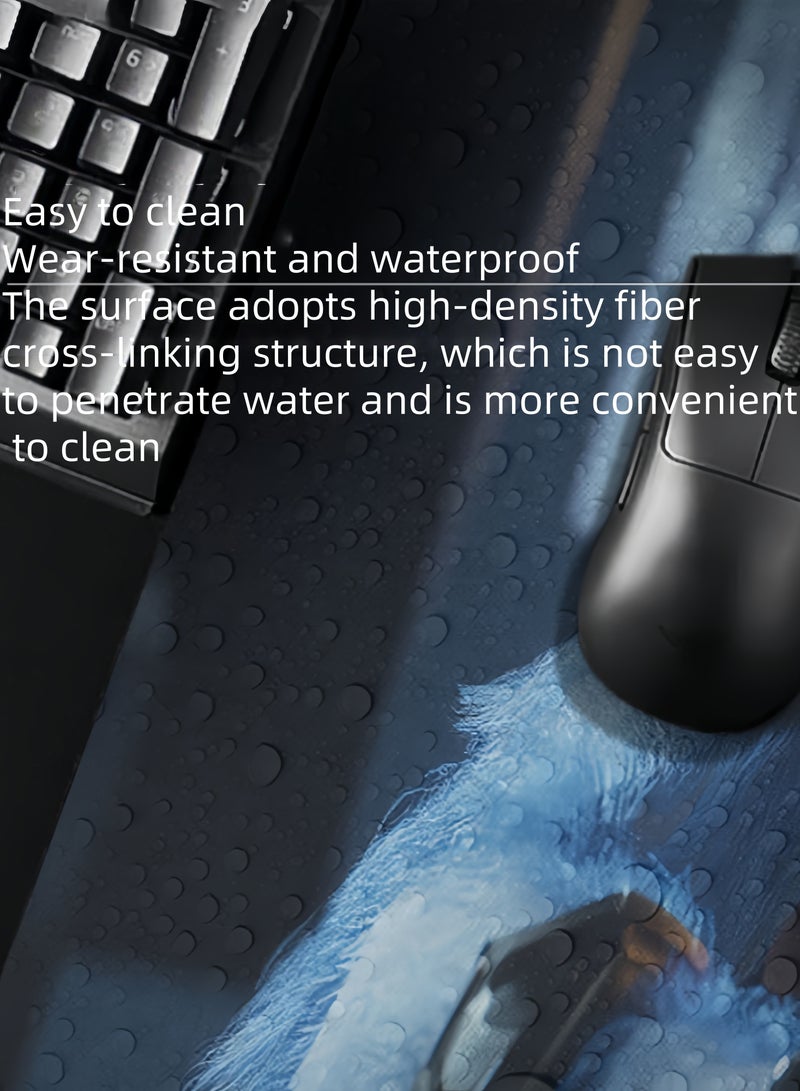 BESTPEAK Large Mouse Pad Extended Gaming Mouse Pad  Gaming Laptop Mouse Pad Gaming Mouse Pad Big Desk Pads PC Keyboard Non-Slip 800 * 300 * 3mm Thicker Supper Rubber Table Mat Mouse Pads Edges Design for mouse and keyboard,gaming home and working office - Image 5