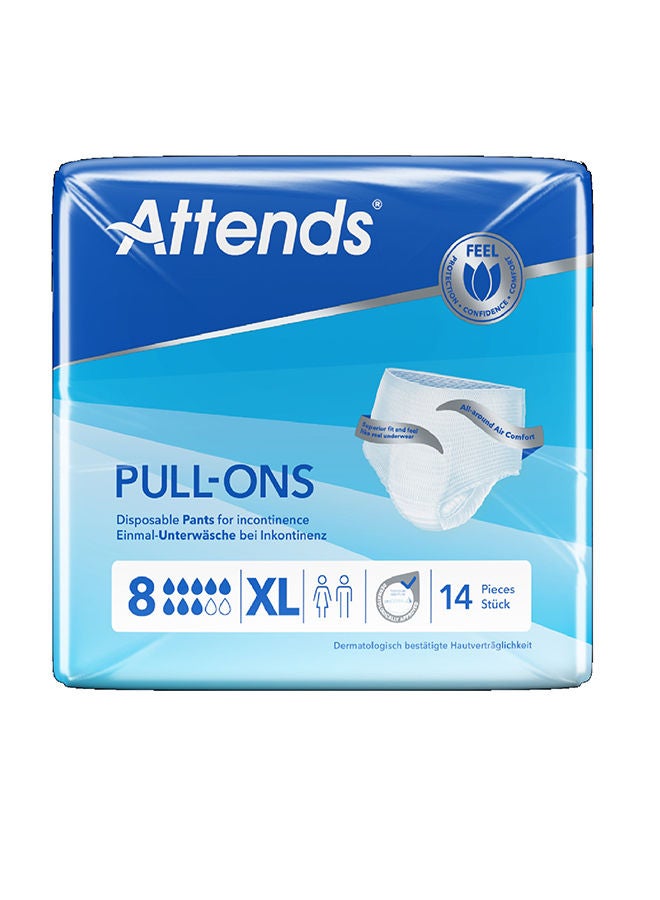 Attends Pull - Ons 8, Disposable Pants, XL 14 Pieces - Image 1