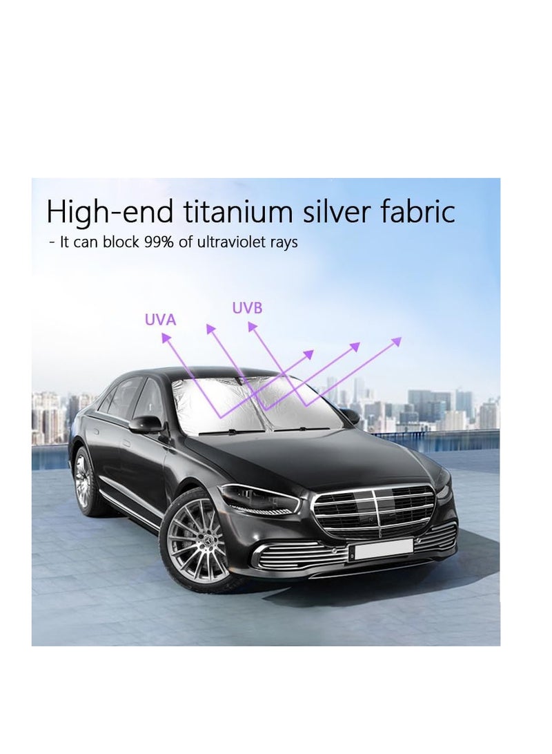 Generic Car front glass sunshade Black coated cloth summer car sunshade - Image 4