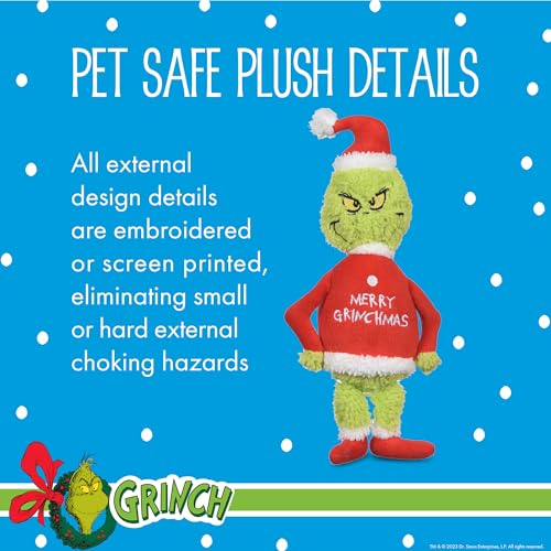 Dr. Seuss: Holiday Merry Grinchmas Grinch Plush Squeaker Toy- 9" - Image 2