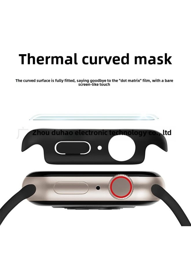 Suitable For Iwatch 10 Generation Apple Watch Case Bag Data 3D Curved Surface Protective Cover 4567 Generation Case Film Integration-Color:Transparent Flat Waterproof-Dimensions:10th Generation 46mm  - Image 3