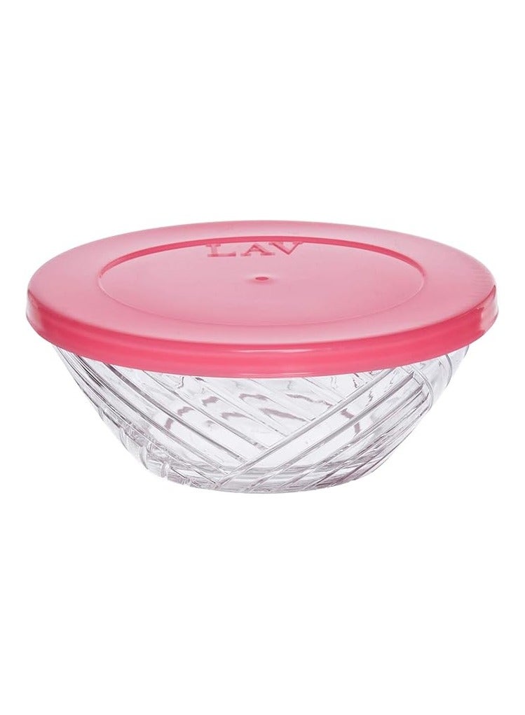LAV 6 Pieces Elis Glass Bowl Set Plastic Lids, 320 Ml - Image 2