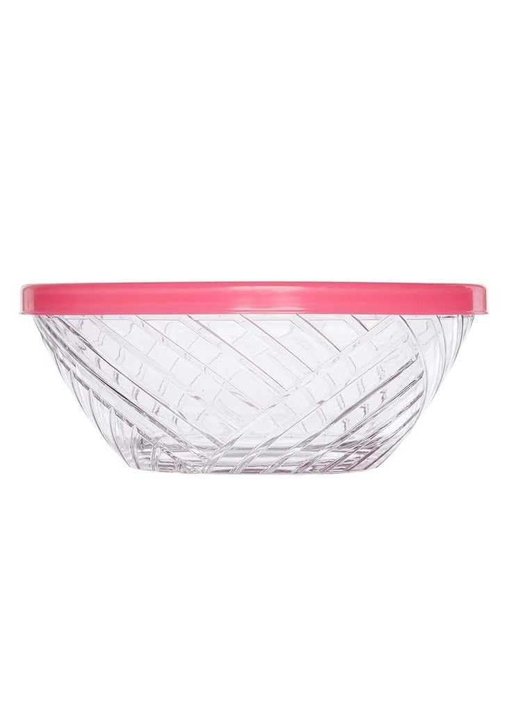 LAV 6 Pieces Elis Glass Bowl Set Plastic Lids, 320 Ml - Image 1