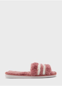 Double Stripe Furry Bedroom Slipper