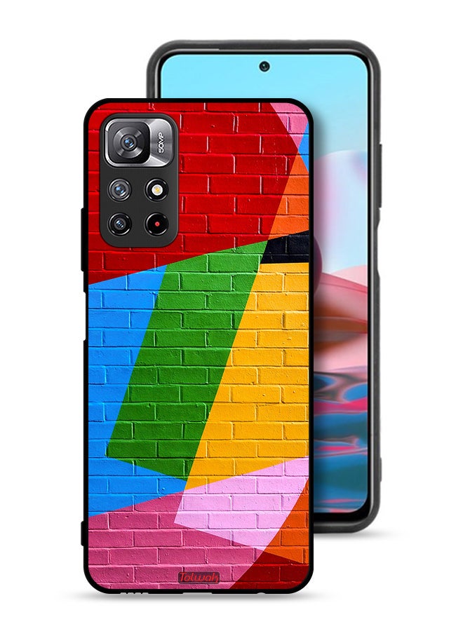 Tolwak Xiaomi Redmi Note 11 4G Protective Case Cover Colorful Wall Painting - Image 1