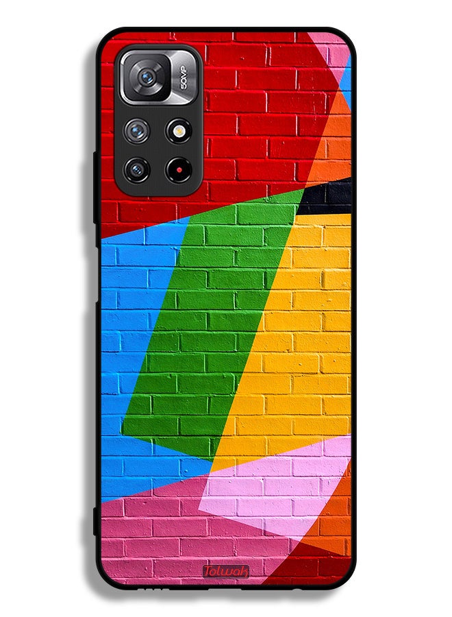 Tolwak Xiaomi Redmi Note 11 4G Protective Case Cover Colorful Wall Painting - Image 2