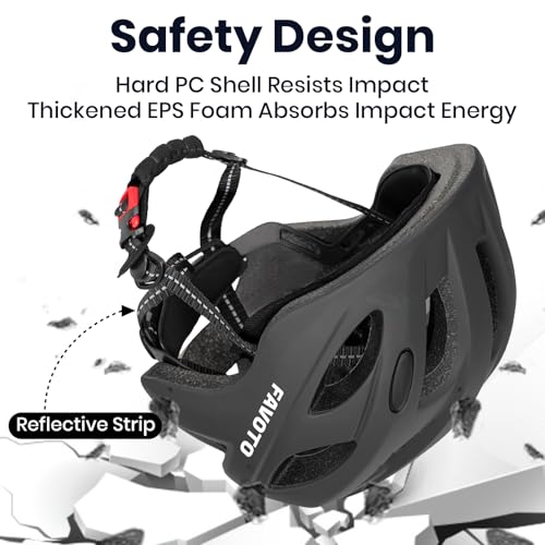 Favoto Kids Bike Helmet for Children Black Adjustable Bicycle Helmet for Boys and Girls MultiSport Safety for Cycling Scooter Skateboard Size S 189213 - Image 3