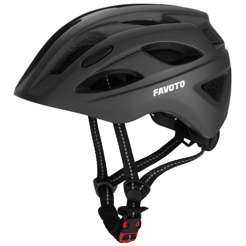 Favoto Kids Bike Helmet for Children Black Adjustable Bicycle Helmet for Boys and Girls MultiSport Safety for Cycling Scooter Skateboard Size S 189213 - Image 2