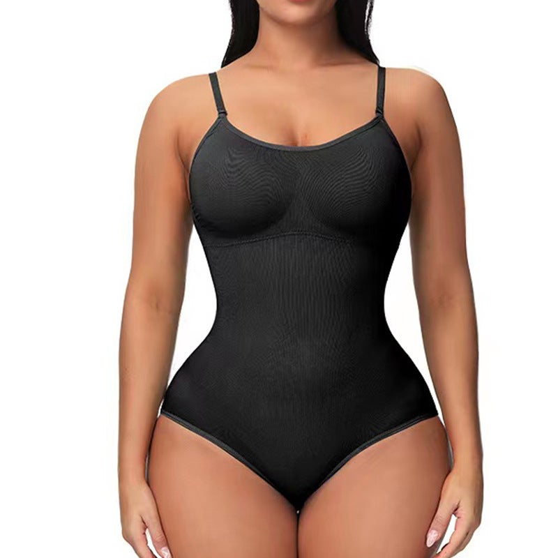 Cross-border women's body shaping one-piece underwear briefs European and American belly contracting open hip lifting sling chest support body shaping corset - Image 1