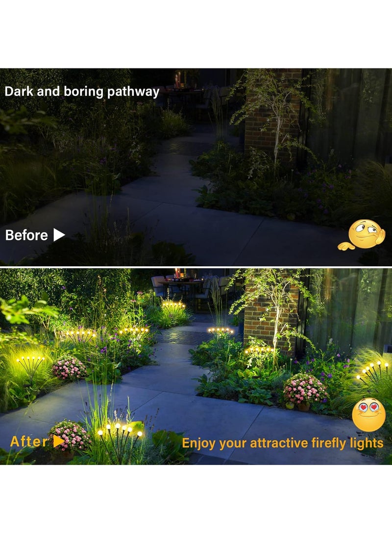 جينزي أضواء الطاقة الشمسية في الهواء الطلق مقاومة للماء - أضواء حديقة الطاقة الشمسية المتمايلة، أضواء اليراع مع أسلاك نحاسية مرنة للغاية، أضواء حصة المناظر الطبيعية لممر الفناء، عبوتان - Image 4