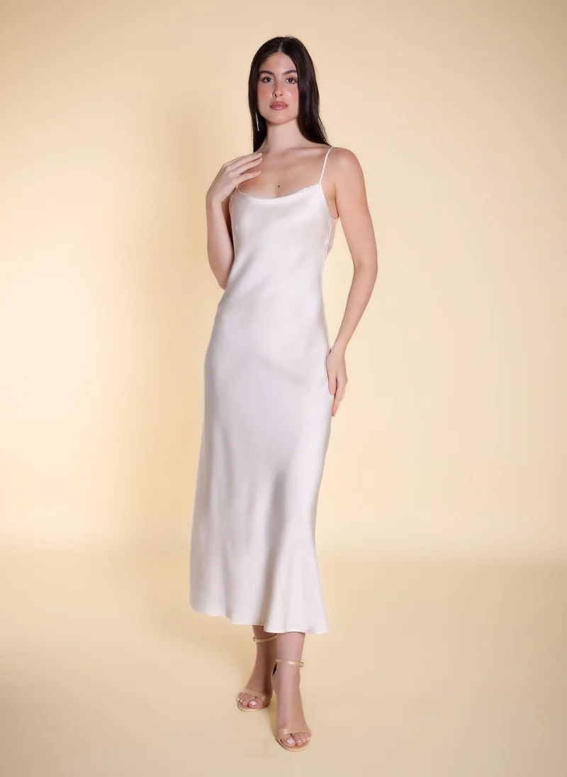 SHAPES MAXI SATIN DRESS