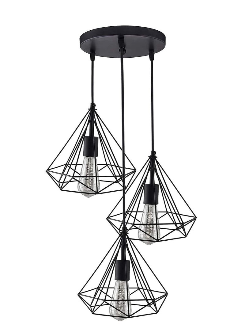 Generic Improv home Diamond Cluster Pendant Light, Home Decor Items, Hanging Ceiling Decorative Chandelier Roof Light Lamp without bulb for Home, Living Room, Bedroom, Hall (Multicolour)  - Image 1