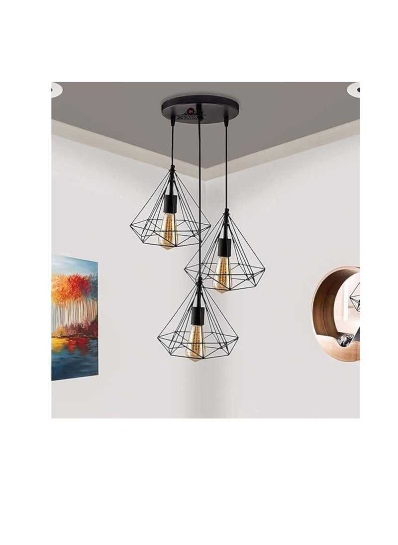 Generic Improv home Diamond Cluster Pendant Light, Home Decor Items, Hanging Ceiling Decorative Chandelier Roof Light Lamp without bulb for Home, Living Room, Bedroom, Hall (Multicolour)  - Image 2
