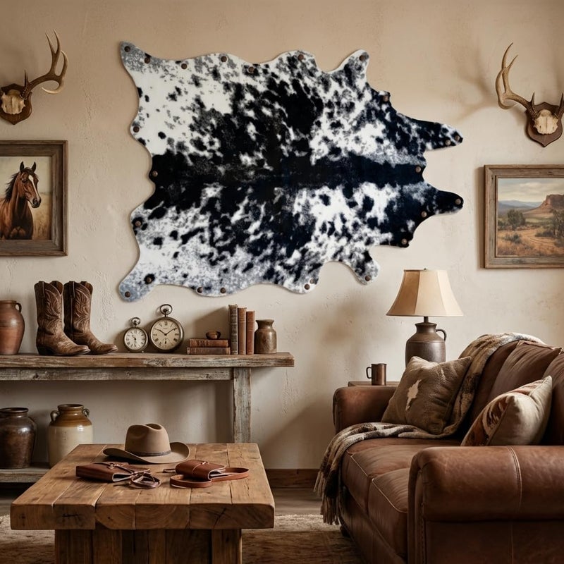 MustMat Faux Cowhide Rug Cow Print Rug Western Cowhide Area Rugs for Living Room (Black and White, 2.6ft x 4.1ft) - Image 5