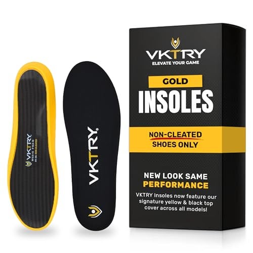 VKTRY Gold for Non-Cleated Shoes - Carbon Fiber Performance Insoles - Customized Athletic Inserts for Sports Basketball Volleyball Running & More | Shock Absorption US M8.5-9, W10.5-11, 171-220lbs - Image 1