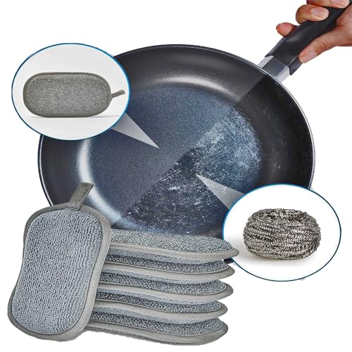 THEA Innovative Multi-Purpose Scrub Sponge Pad,Non-Scratch Microfiber Reusable Sponges,Heavy Duty Scrubber for Cleaning Dishes Non-Scratch Microfiber Sponge,Effortless Cleaning of Kitchen (Pack of10) - Image 2