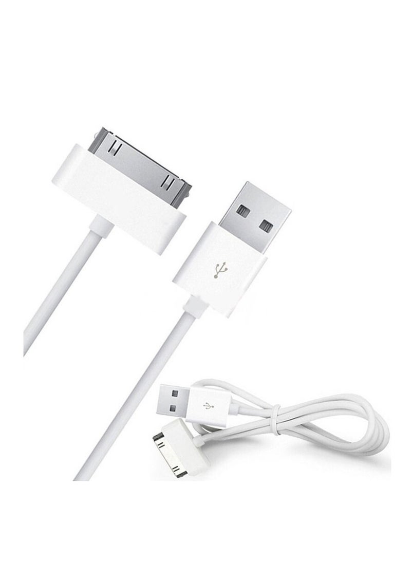 Ntech USB Sync And Charging Data Cable For i-Phone 4/4S/3G/3GS) iPad 1/2/3/iPod) 30-Pin Cables Charger Lead - (1M White) (1 Pack) - Image 3