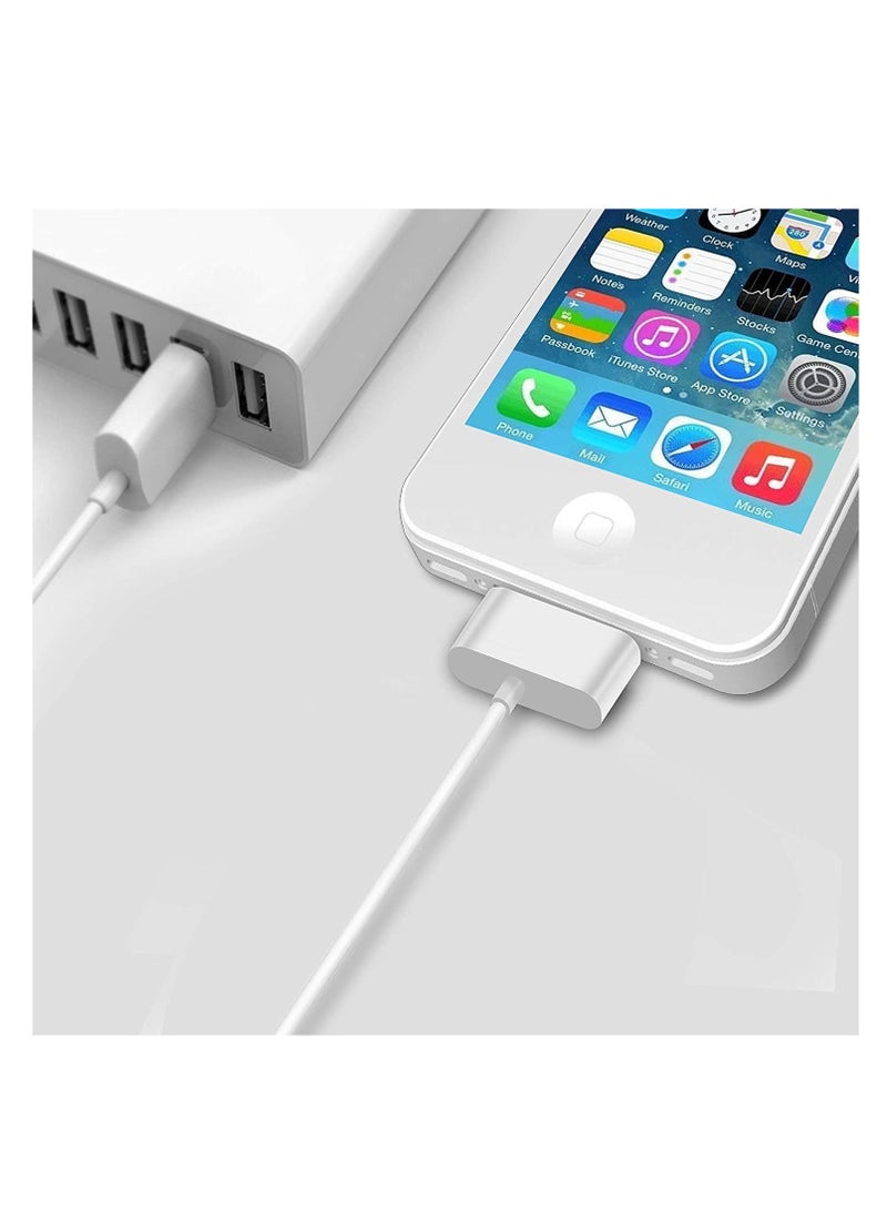 Ntech USB Sync And Charging Data Cable For i-Phone 4/4S/3G/3GS) iPad 1/2/3/iPod) 30-Pin Cables Charger Lead - (1M White) (1 Pack) - Image 5