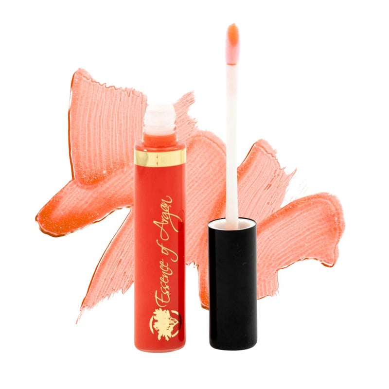 Essence Of Argan Clear Red Lip Gloss with Moroccan Argan Oil to Moisturize and Plump your Lips â€“ Revitalized Lip Care to Eliminate Dryness - Clear Glossy Finish 0.25oz - Image 1