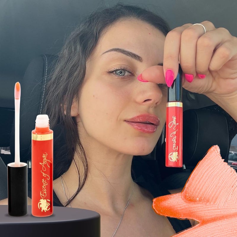 Essence Of Argan Clear Red Lip Gloss with Moroccan Argan Oil to Moisturize and Plump your Lips â€“ Revitalized Lip Care to Eliminate Dryness - Clear Glossy Finish 0.25oz - Image 3