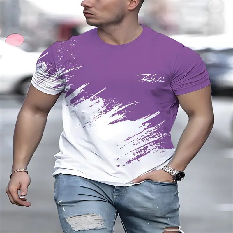 Trade Men'S Casual Fashion Short-Sleeved T-Shirt 3D Digital Printing Short-Sleeved T-Shirt - Image 2