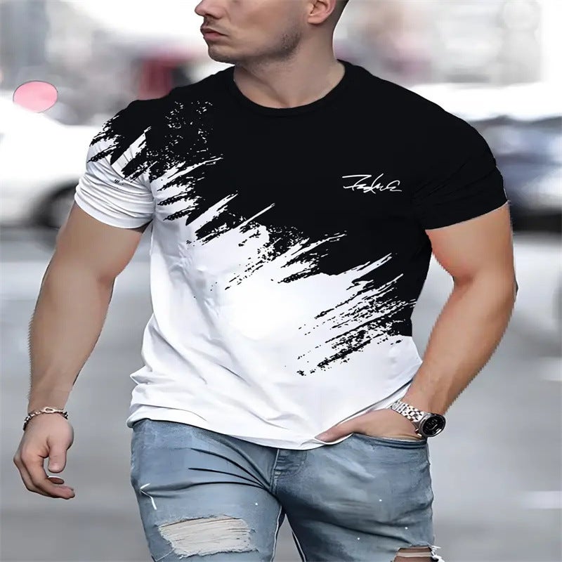 Trade Men'S Casual Fashion Short-Sleeved T-Shirt 3D Digital Printing Short-Sleeved T-Shirt - Image 1