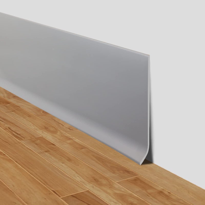 LSGCQ Flexible Baseboard Molding Trim 4 Inch x 20 Feet Self-Adhesive Vinyl Wall Base Peel and Stick Cove Base Rubber Wall Moulding Trim (Gray) - Image 1