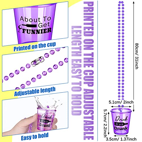 Trnayi 27 Pcs Shot Glass Necklaces Cups Bulk Plastic Shot Glass on Beaded Necklace Naughty for Adults and Teens Birthday Gifts Wedding Halloween Party Supplies - Image 2
