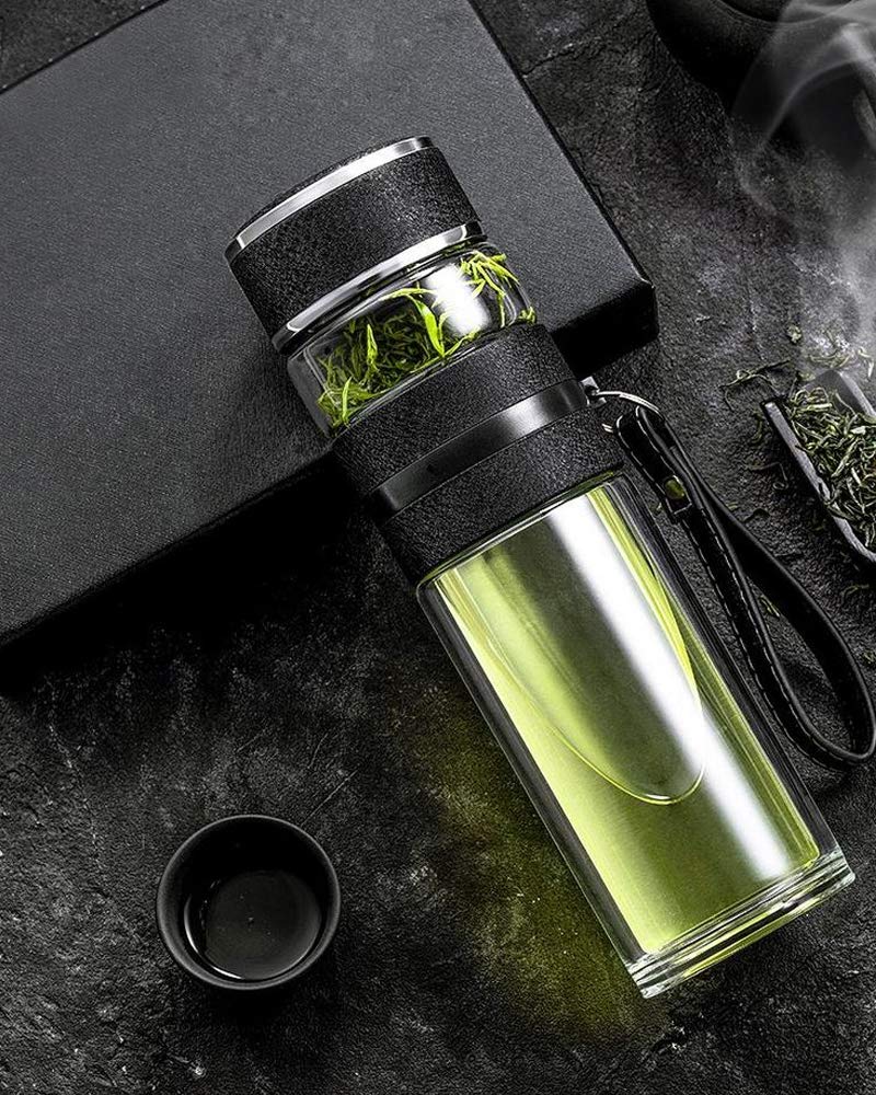 Incrizma Glass Glass Tea Bottle, 450ml, Black - Image 2