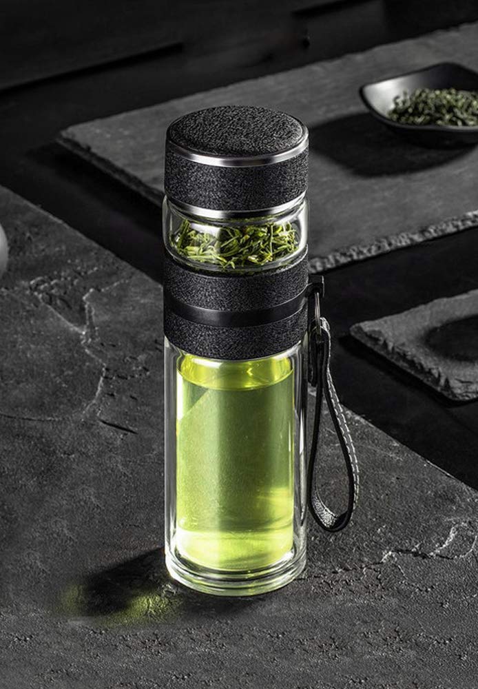 Incrizma Glass Glass Tea Bottle, 450ml, Black - Image 1