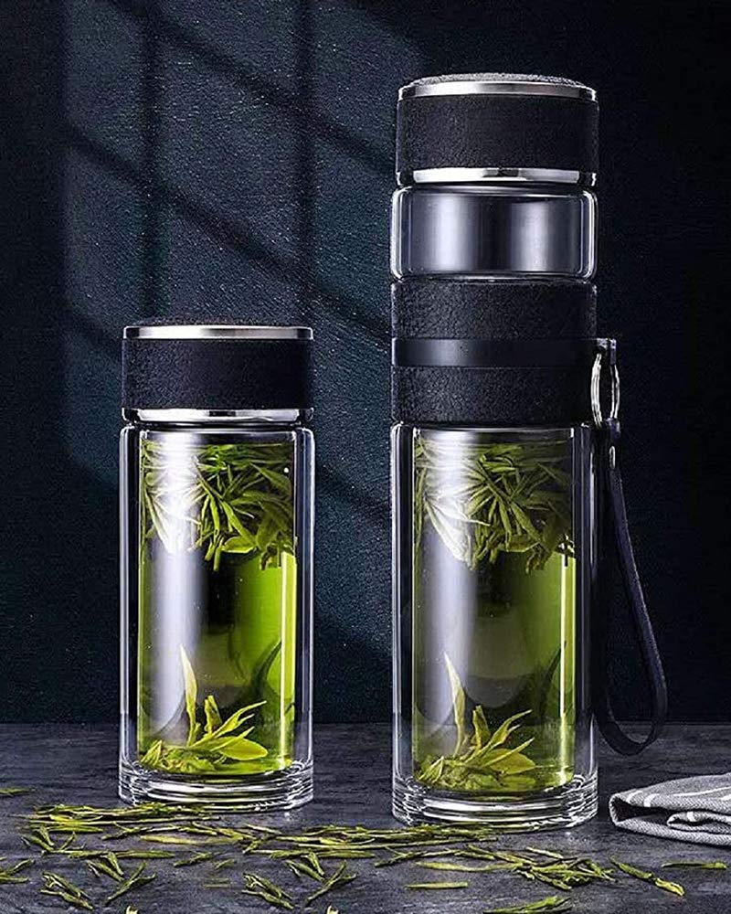 Incrizma Glass Glass Tea Bottle, 450ml, Black - Image 4